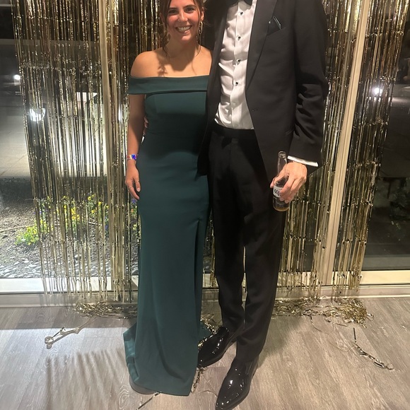 Lulus Aveline Forest Green Off-the-Shoulder Maxi Dress - Picture 6 of 9